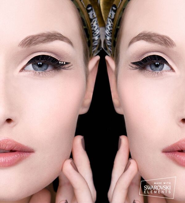 Eyeliner trio M Paris porté, trait d'eyeliner en cristal
